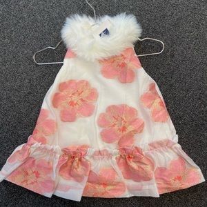 NWT Janie & Jack Fur Collared Floral Dress